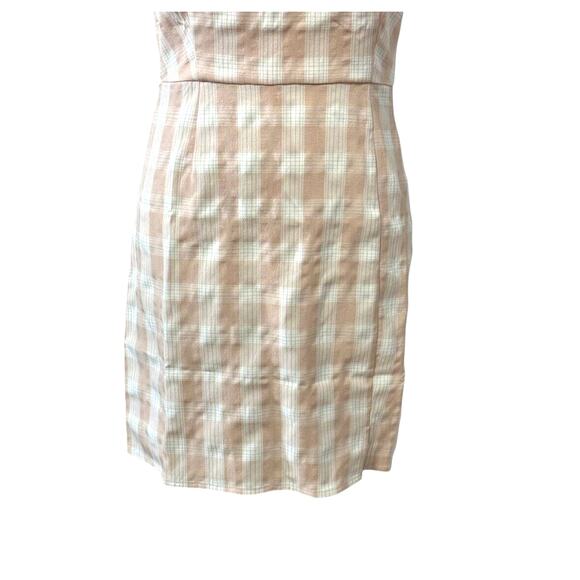 BP. Sundress Square Neckline Mini Adjustable Spaghetti Strap Plaid Pink W L NWOT - Picture 3 of 7